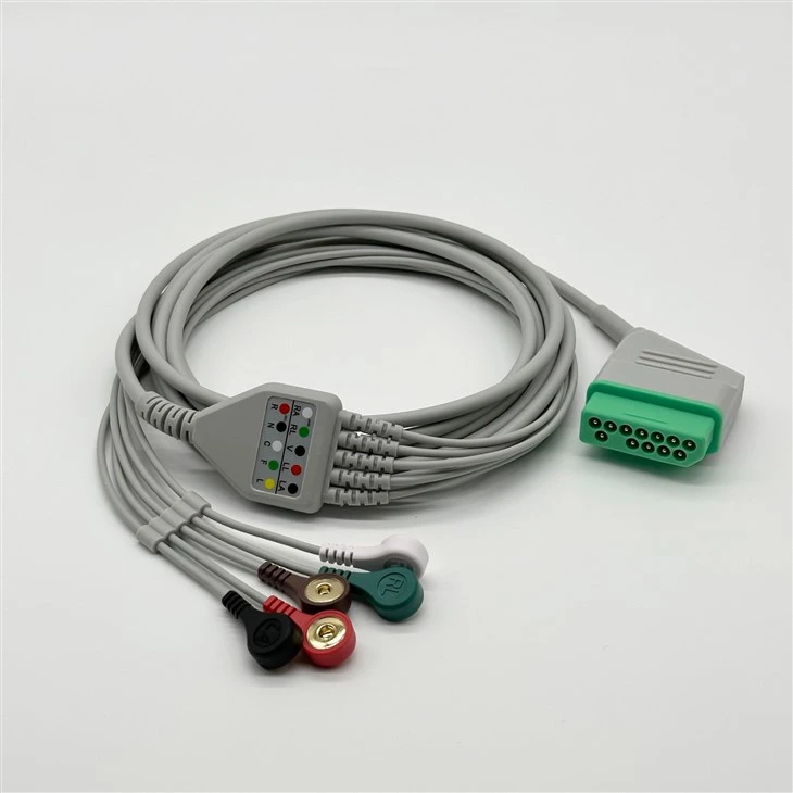 Nihon Kohden Compatible 12-Pin 5-Lead Reusable ECG/EKG Lead Wire factory