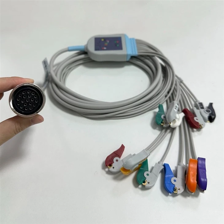 Quinton Compatible 19-Pin 10-Lead ECG/EKG Cable factory