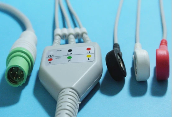 Siemens Sc7000, sc6000 7-pin 3-клетъчен ЕКГ кабел, IEC, AHA, Clip, grabber, snap