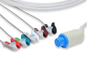 Стабилен Качествен Datascope 5-линеен ЕКГ кабел, IEC, клипс с CE кабел, IEC, клипс с CE