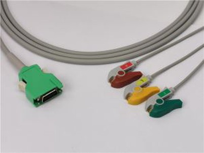 Nihon Kohden Съвместим ЕКГ-преобразувател адаптер кабел 3 води клипове