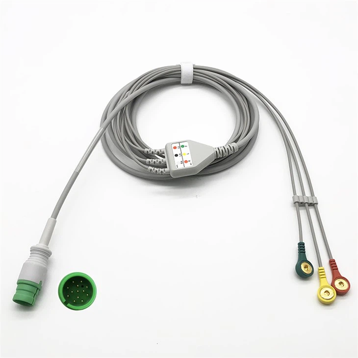 IEC щипка ЕКГ кабел 3 извода за Mediana D500 13pin