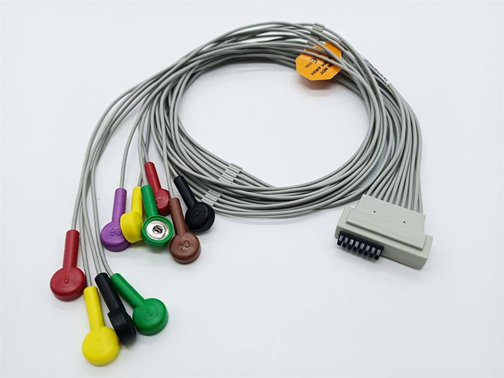 Cardioline 10 Lead ECG Cable 0.9m Holter Cable Snap Connector
